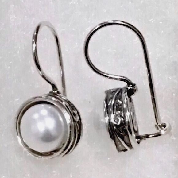 SILPADA Modern Fairytale Sterling Silver Pearl Drop Earrings - Picture 5 of 14